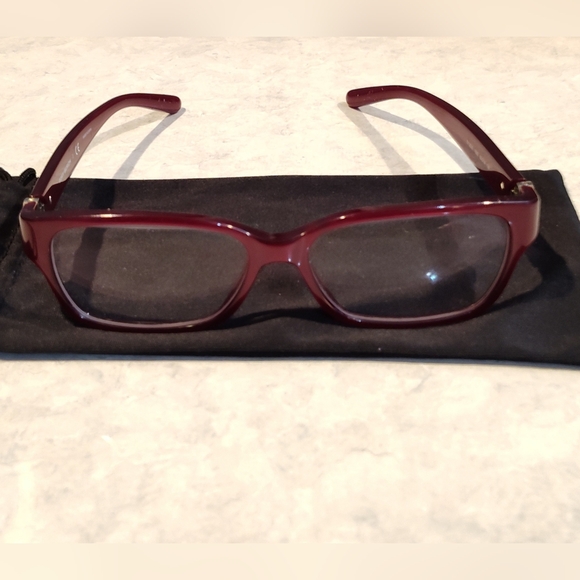 TORY BURCH TY2025 BURGUNDY ACETATE CATS EYE DESIGNER GLASSES 1080 53▪︎14/135 - Picture 10 of 15